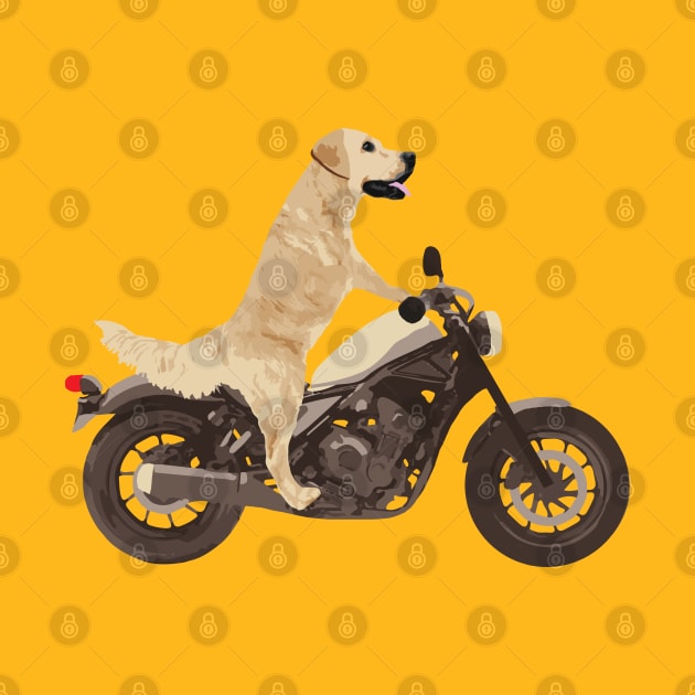 Dog on a Motorcycle Funny by sketchpets