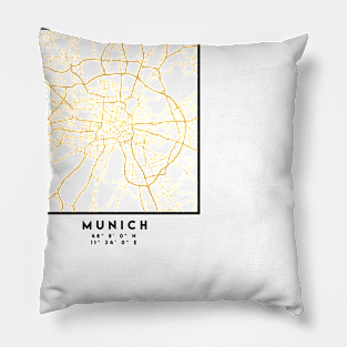 MUNICH GERMANY CITY STREET MAP ART Pillow