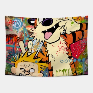 Calvin & Hobbes pop art Tapestry