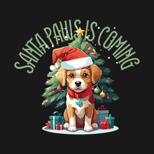 Santa Paws is Coming Holiday Dog T-Shirt