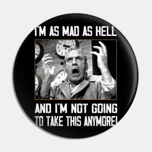 Mad Prophet Manifesto NETWORKs Movie Tees, Howard Beale's Legendary Outbursts on Your Sleeve Pin