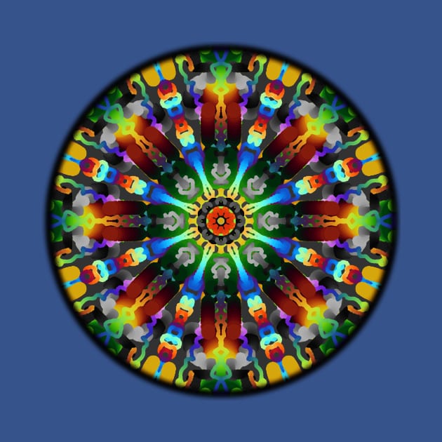 Tie-Dye Fireworks Mandala by Bits