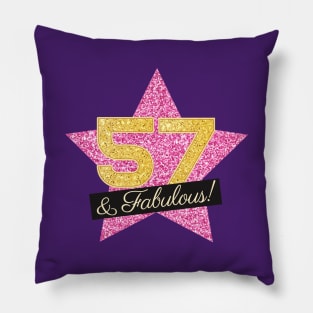 57th Birthday Gifts Women Fabulous - Pink Gold Pillow