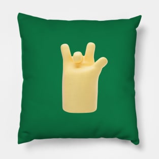 rock and roll hand sign Pillow