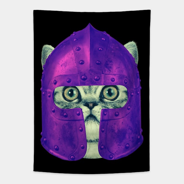 Medieval Cat Knight Tapestry by FullOnNostalgia