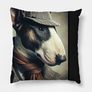 Detective Bull Terrier Pillow