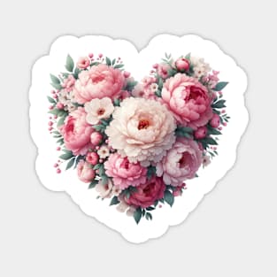 Heart Shaped Flowers Magnet