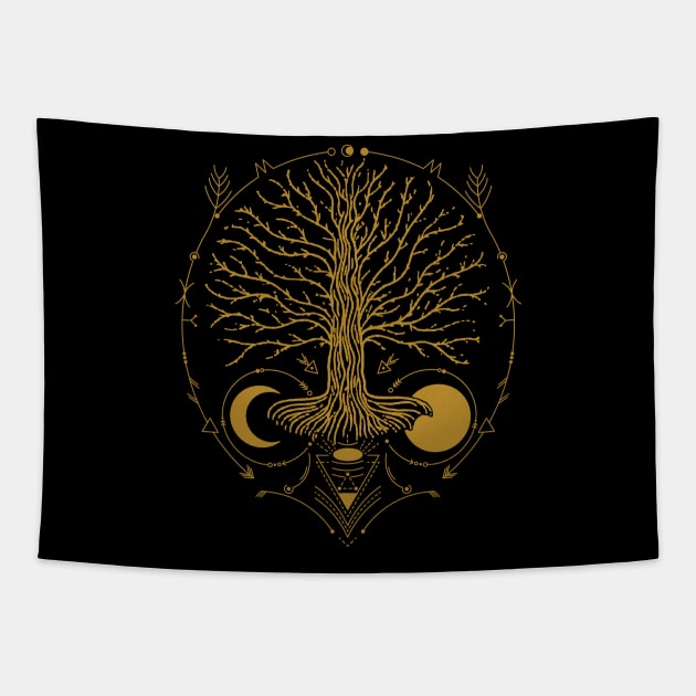 Yggdrasil - Tree of Life | Norse Pagan Symbol Tapestry by CelestialStudio