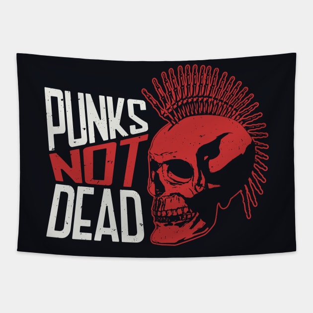 Punks Not Dead // Punk Rock Skeleton Tapestry by SLAG_Creative