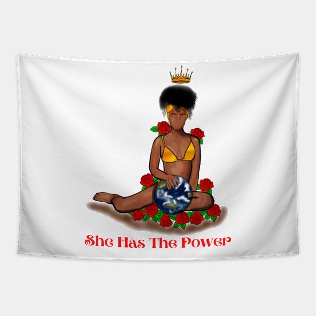 ATP She has the power Tapestry by Afro Tales