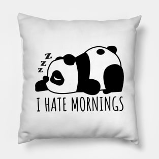 'I Hate Mornings' Funny Panda Gift Pillow