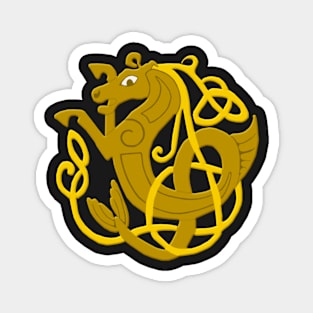 Gold Celtic Knots Seahorse Magnet