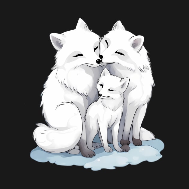 Cute Arctic Fox Family by animegirlnft