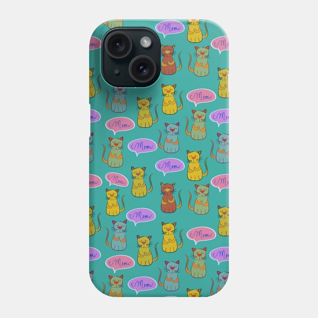 Cat Pattern Phone Case by AnimalPatterns