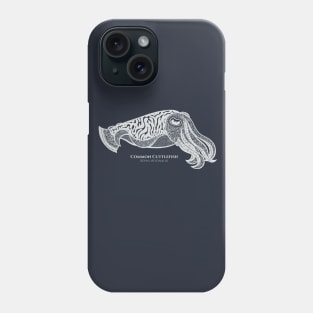 Cuttlefish with Common and Latin Names - dark colors Phone Case