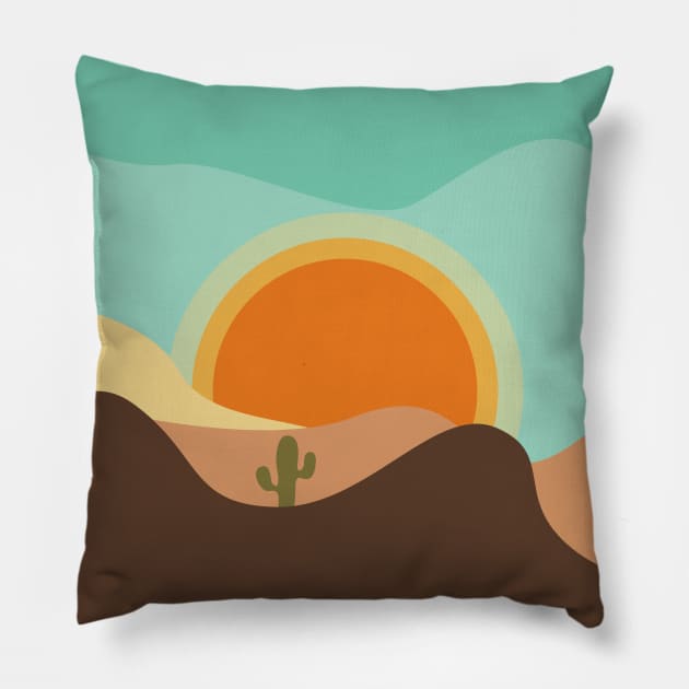 Arizona desert climate, sun and sand, cactus ideas, cactus not a hugger, sand mountains , orange moon Pillow by WorldOfMine