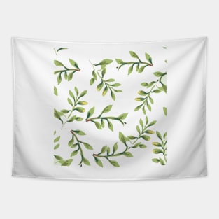 Green Leaf Print Tapestry