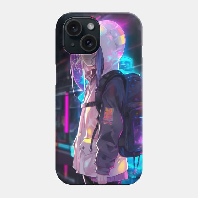 Cyber Futuristic Girl - Anime Wallpaper Phone Case by KAIGAME Art