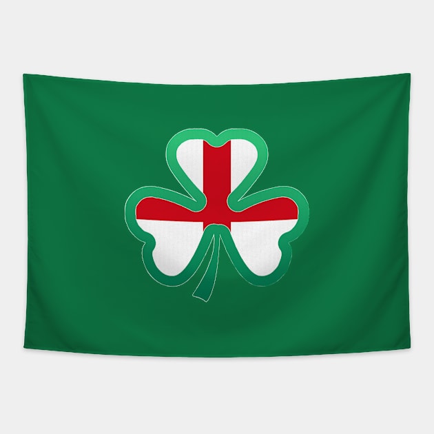 England Flag for st patricks day, Irish Shamrock Tapestry by Myteeshirts