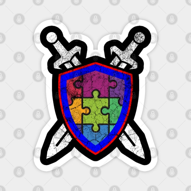 Legendary Sword & Shield Autism Magnet by chiinta