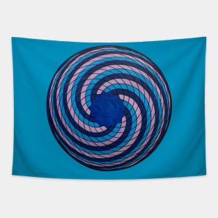 Spirograph Shades of Blue Swirl Tapestry