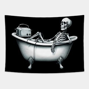 Hot Tub Skeleton | T Shirt Design Tapestry