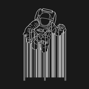 Space Series: Astronaut Bar Code (White Graphic) T-Shirt