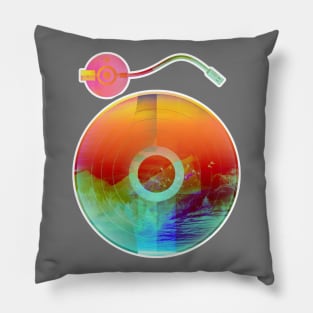 DJ Turntable Abstract Sunset Pillow