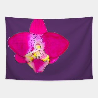 Orchid in Fuchsia and Yellow Tapestry