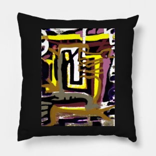 Abstract pattern violet and gold, purple 2nd edition Pillow