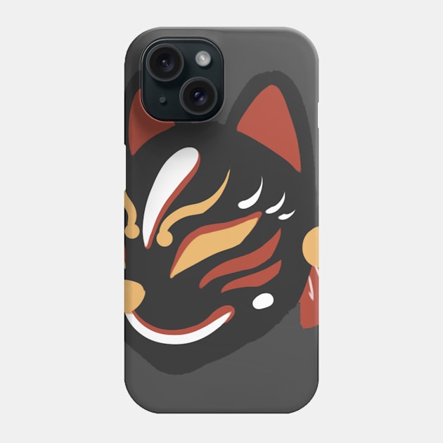 Fox Mask Black Phone Case by Merrilisle