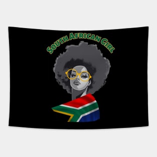 South African girl flag patriotic black gorgeous girls Tapestry