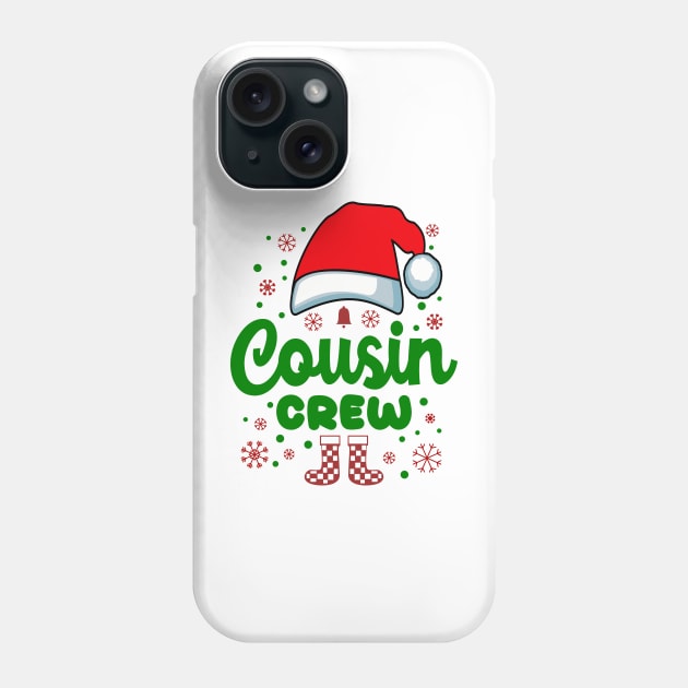 Cousin Christmas Santa Hat Family Green Red Phone Case by JaussZ