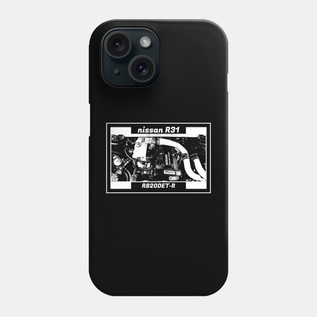 NISSAN SKYLINE GTS R31 ENGINE (Black Version) Phone Case by Cero