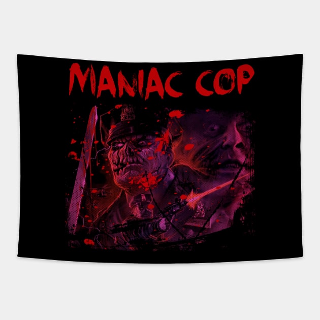 Terror On The Streets Maniac Cop Cult Classic Tee Tapestry by alex77alves