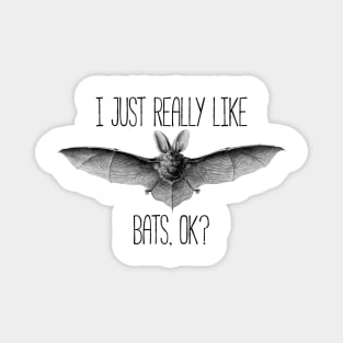 I just really like bats, ok? funny silly t-shirt Magnet