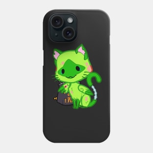 Halloween Chibi Winged Kitty - Siamese Zombie Cat Phone Case