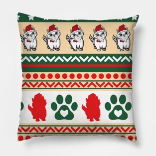 Cute Cat Christmas Print Pillow