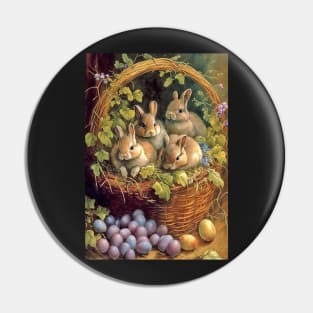 Rabbit Bunnies Easter Card Pin