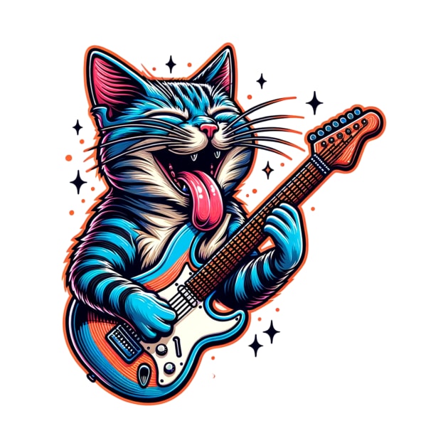 Guitar Cat Rocking Out by Buckeyes0818