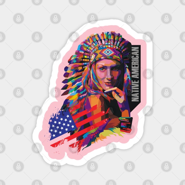 native american Magnet by Suroto