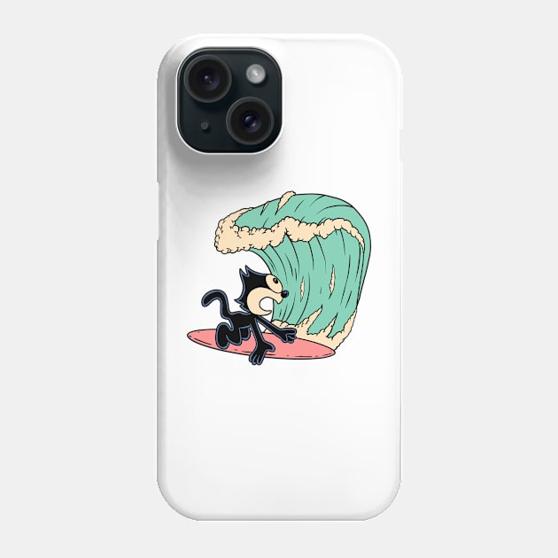 Big Wave Attack Felix the Cat Phone Case by jmaharart