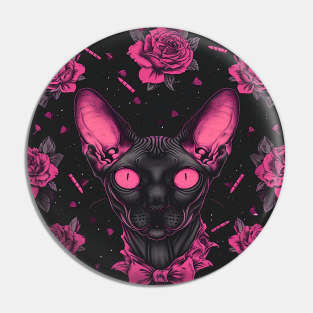 Sphynx With Pink Eyes Pin