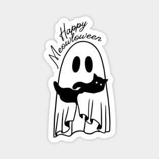happy halloween - ghost and cat Magnet