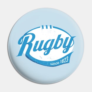 Cool rugby logo type distressed Pin