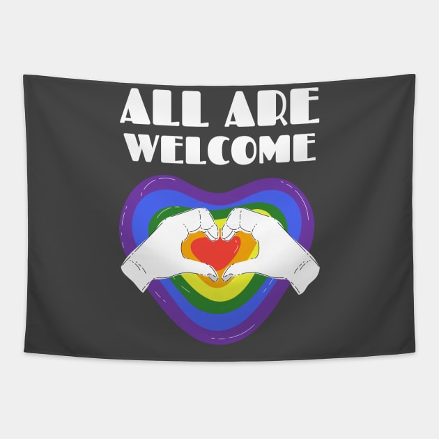 All welcome Tapestry by Celebrate your pride