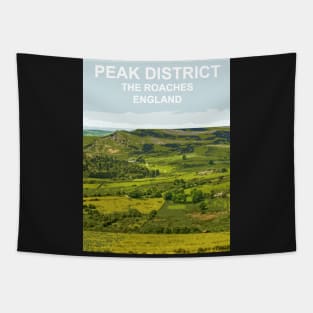 Peak District, The Roaches, Derbyshire Peak District. Travel poster Tapestry