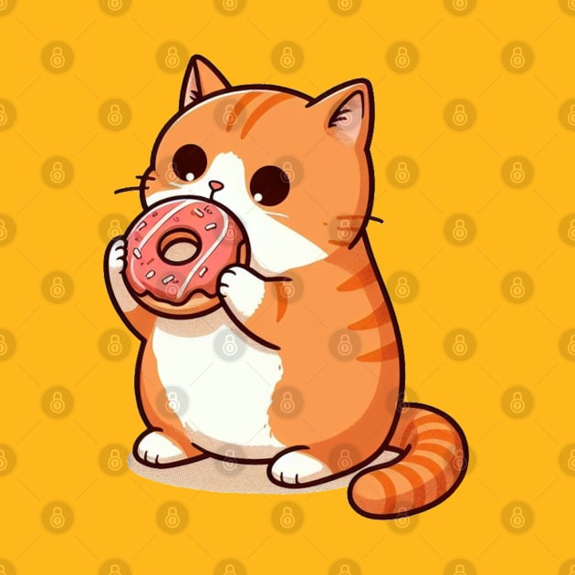 Cat Eating Donut by PetitMuseau