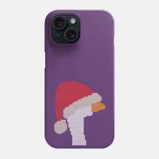 Christmas Sweater Goose in Santa Hat Phone Case