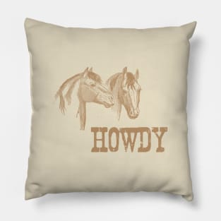 Two Horses with Text Pillow